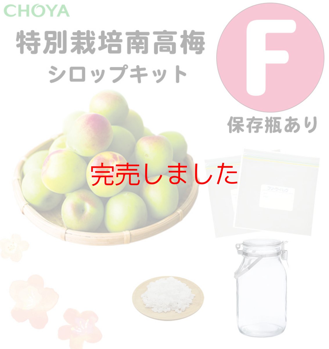 画像1: 【6月中旬ごろ発送予定】【 数量限定 】チョーヤ　手作り梅しごとキット2025　特別栽培南高梅　シロップキット【F】（保存瓶あり） (1)