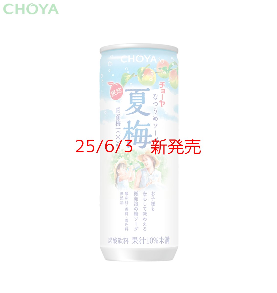 画像1: 【夏 限定】チョーヤ 夏梅ソーダ　250g缶×30本 (1)