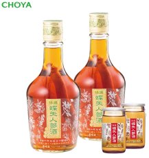 画像1: ギフト用『 特撰蝶矢人参酒 700ml ×2本+60ml×2本』ロングセラー商品! ローヤルゼリーも配合し、梅酒で風味を加えた健康酒【通販限定】 (1)
