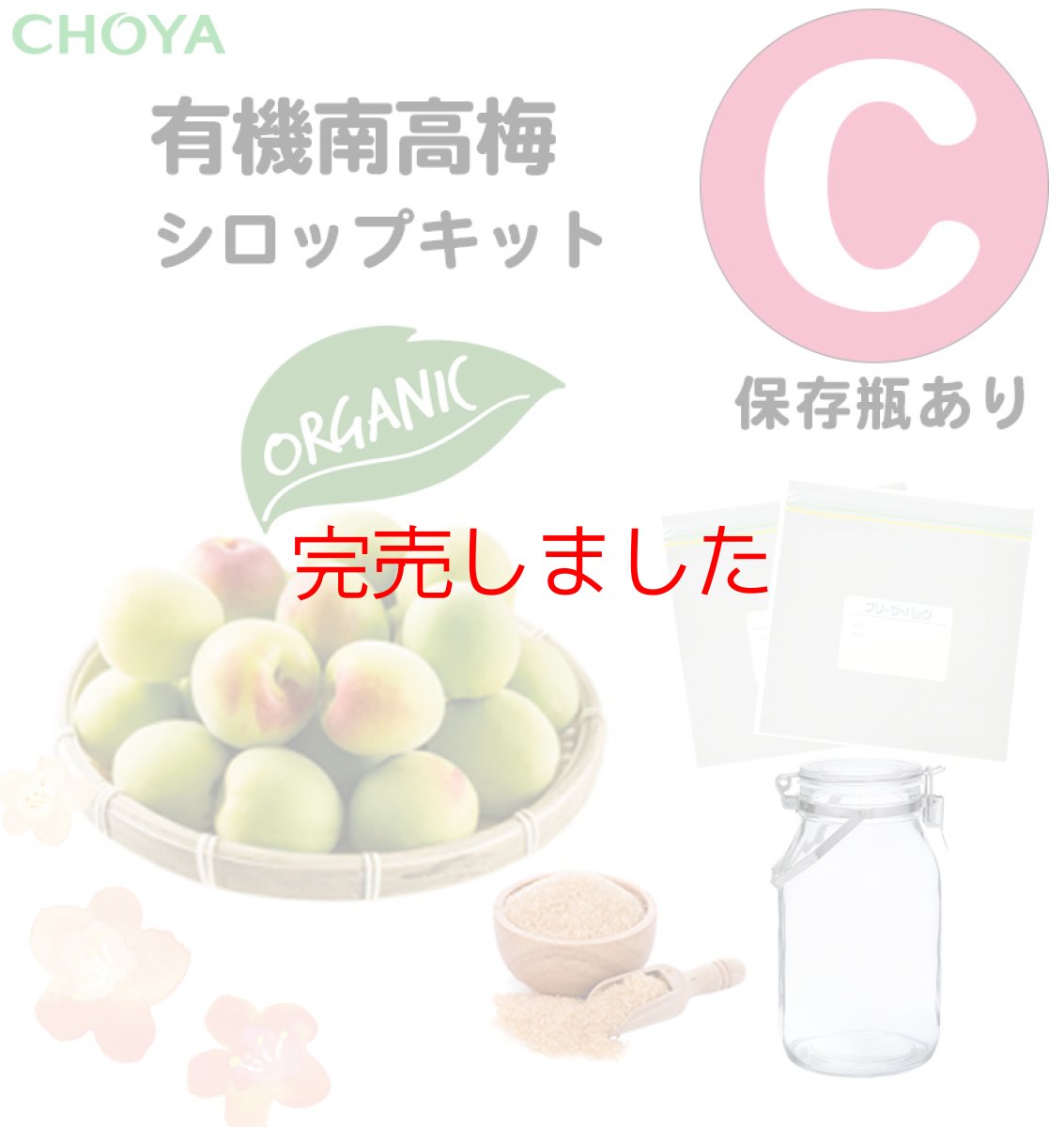 画像1: 【 6月上中旬ごろ発送予定】【 数量限定 】チョーヤ　手作り梅しごとキット2026　有機南高梅×有機砂糖　シロップキット【C】（保存瓶あり） (1)